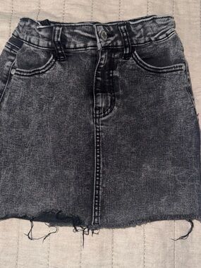 art class Black Acid-Wash Denim Mini Skirt